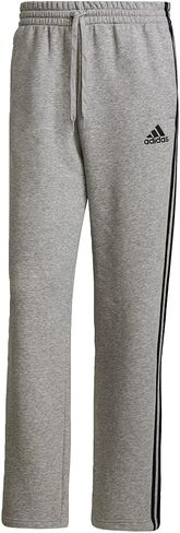 adidas Essentials 3-Stripes Fleece Open Hem Pants Medium Grey Heather LG 30 in Saudi Arabia