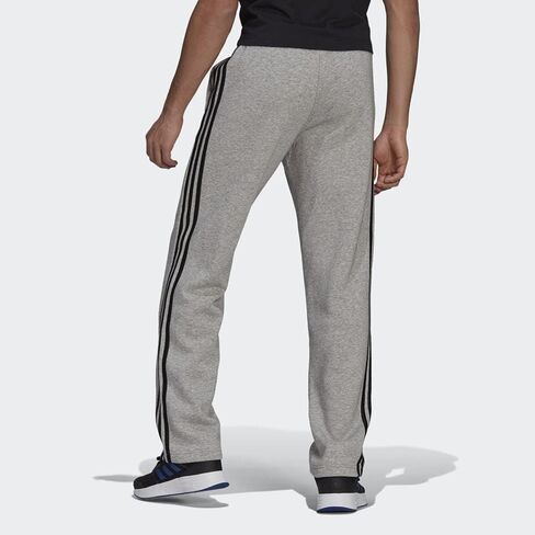 adidas Essentials 3-Stripes Fleece Open Hem Pants Medium Grey Heather LG 30 in Saudi Arabia
