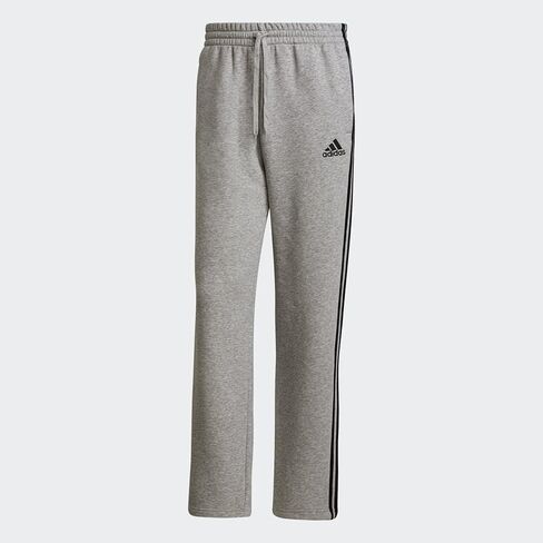 adidas Essentials 3-Stripes Fleece Open Hem Pants Medium Grey Heather LG 30 in Saudi Arabia