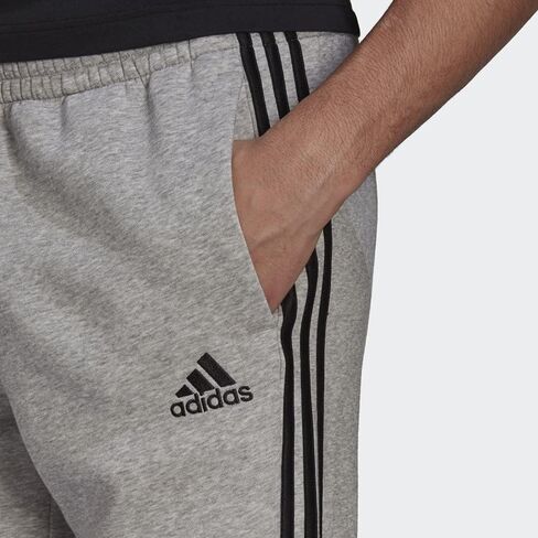 adidas Essentials 3-Stripes Fleece Open Hem Pants Medium Grey Heather LG 30 in Saudi Arabia