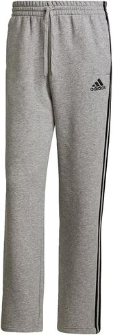 adidas Essentials 3-Stripes Fleece Open Hem Pants Medium Grey Heather LG 30 in Saudi Arabia