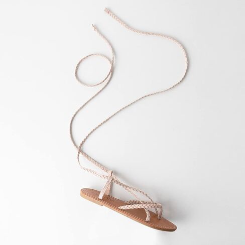 Trary Womens Woven Braided Lace Up Flat Sandals Strappy Gladiator Open Toe Tie Up Ankle Wrap Summer Cute Flats Comfortable Casual Beach Vacation Dressy Walking Shoes in Saudi Arabia