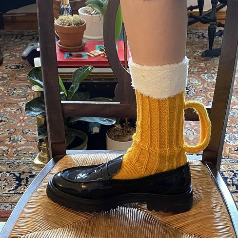 الجوارب القدح البيرة العم الدهون | جوارب بيرة محبوكة مضحكة بمقبض مصنوع يدويًا | هدية الجدة in Kuwait