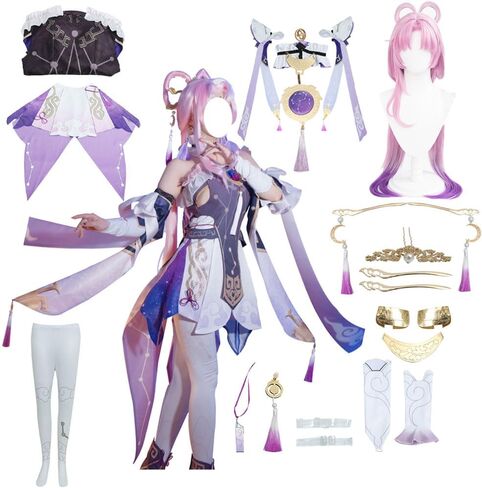 أزياء تنكرية لحياة هونكاي ستار رايل التأثيرية أزياء الهالوين مجموعة كاملة من الأزياء للبالغين من الجنسين in Kuwait