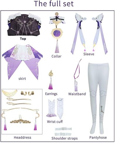 أزياء تنكرية لحياة هونكاي ستار رايل التأثيرية أزياء الهالوين مجموعة كاملة من الأزياء للبالغين من الجنسين in Kuwait