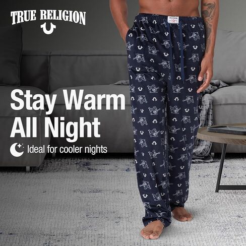 طقم بيجامة من الصوف من قطعتين من True Religion للرجال، ملابس نوم للرجال من PJ Pants in Kuwait