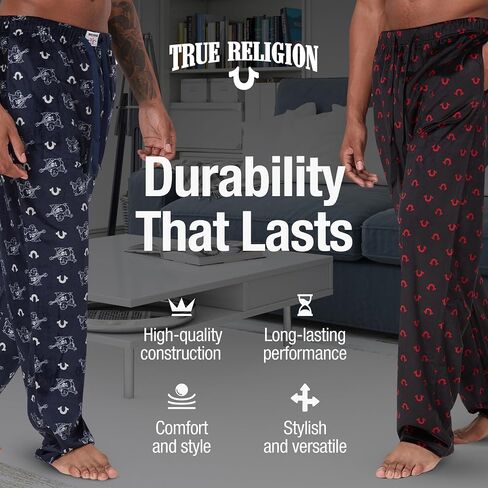 طقم بيجامة من الصوف من قطعتين من True Religion للرجال، ملابس نوم للرجال من PJ Pants in Kuwait