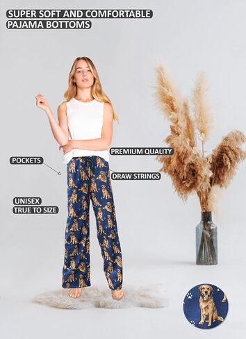 Pet Lover Pajama Pants – New Cotton Blend - All Season - Comfort Fit Lounge Pants for Women and Men - 27 Breeds Available in Kuwait