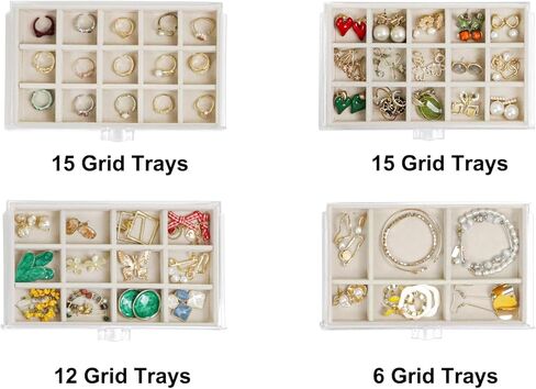 صندوق مجوهرات منظم للقرط مع 4 أدراج، صندوق منظم مجوهرات أكريليك مع صواني مخملية، حامل مجوهرات منظم لتخزين القرط للنساء والفتيات، علبة عرض لسوار الأقراط in Kuwait