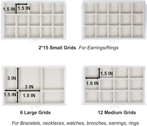 صندوق مجوهرات منظم للقرط مع 4 أدراج، صندوق منظم مجوهرات أكريليك مع صواني مخملية، حامل مجوهرات منظم لتخزين القرط للنساء والفتيات، علبة عرض لسوار الأقراط in Kuwait