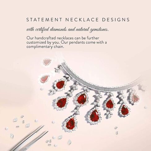 Diamondere Natural and Certified Gemstone and Diamond Snowflake Necklace in 14k Solid Gold | 0.20 Carat Pendant with Chain in Saudi Arabia