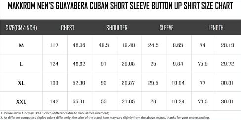 قميص Makkrom الرجالي Guayabera الكوبي بأكمام قصيرة وأزرار سفلية، قمصان كاجوال صيفية للشاطئ in Kuwait