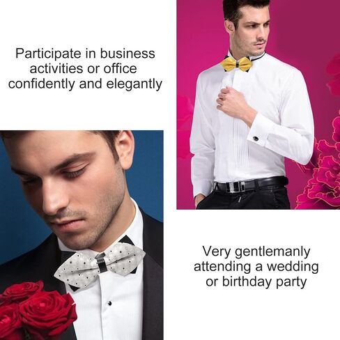 ArBoXiA Sharp-angled Bow Ties for Men,Senior Adjustable Pro-men’s Bow Ties Suitable for Business, Prom , Wedding , Party , Office, Men's Gift,etc.Set of 5 (Multicolors) in Saudi Arabia
