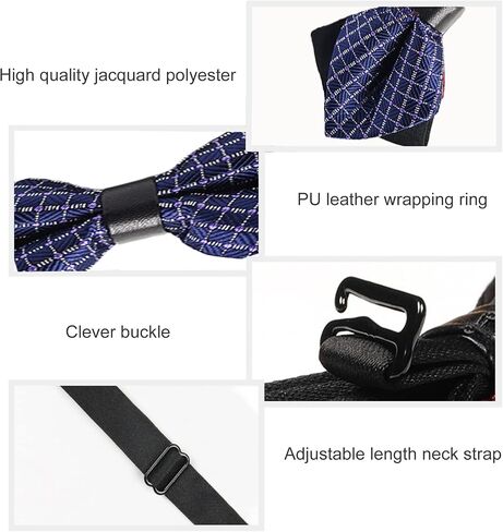 ArBoXiA Sharp-angled Bow Ties for Men,Senior Adjustable Pro-men’s Bow Ties Suitable for Business, Prom , Wedding , Party , Office, Men's Gift,etc.Set of 5 (Multicolors) in Saudi Arabia