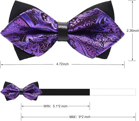 ArBoXiA Sharp-angled Bow Ties for Men,Senior Adjustable Pro-men’s Bow Ties Suitable for Business, Prom , Wedding , Party , Office, Men's Gift,etc.Set of 5 (Multicolors) in Saudi Arabia