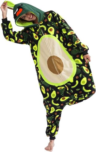 بيجامة فافالاد للبالغين من قطعة واحدة على شكل أفوكادو زي قطعة واحدة بيجامة تنكرية للنساء والرجال... in Kuwait