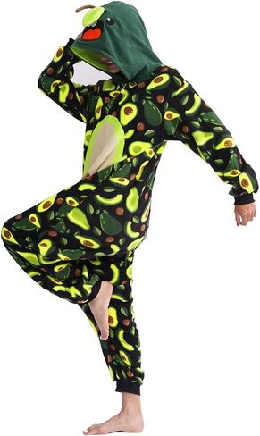 بيجامة فافالاد للبالغين من قطعة واحدة على شكل أفوكادو زي قطعة واحدة بيجامة تنكرية للنساء والرجال... in Kuwait