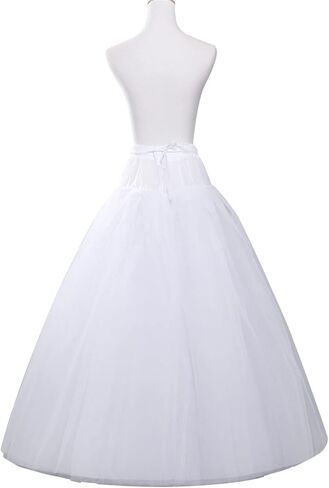 HUBORLOVES 8 Layers Tulle Hoopless Petticoats for Women Crinoline Underskirt Ball Gown Half Slips for Bridal Wedding Dress in Kuwait