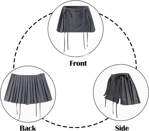 YEFATU تنورة صغيرة بطيات Y2k تنورة الجنية الجرونج تنورة لطيف Preppy تنورة للنساء تنورة منخفضة الخصر in Kuwait