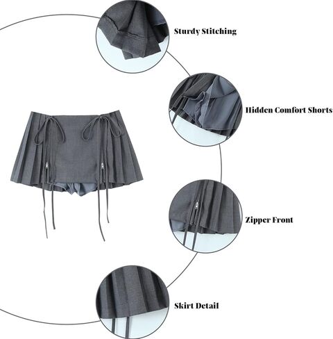 YEFATU تنورة صغيرة بطيات Y2k تنورة الجنية الجرونج تنورة لطيف Preppy تنورة للنساء تنورة منخفضة الخصر in Kuwait