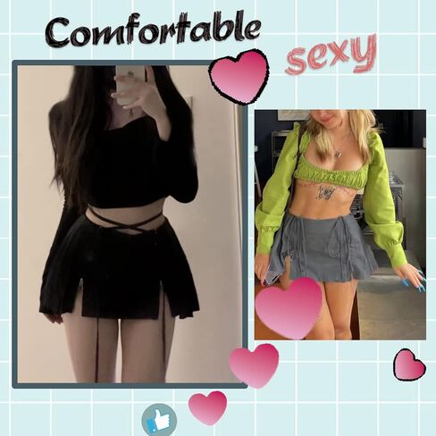 YEFATU تنورة صغيرة بطيات Y2k تنورة الجنية الجرونج تنورة لطيف Preppy تنورة للنساء تنورة منخفضة الخصر in Kuwait