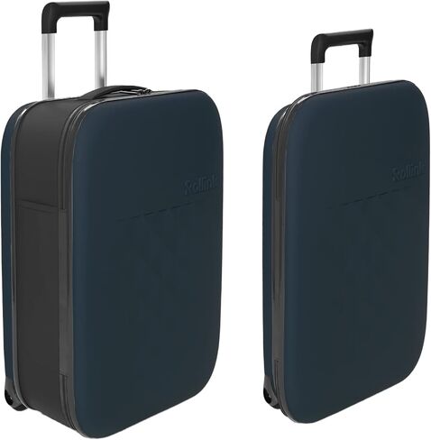 Rollink Flex Vega Cabin Plus Fully Collapsible Suitcase - Hardshell, Silent, Coated Wheels for Smooth Gliding, Scratch, Water & Impact Resistant Carry-On 21-Inch (11.8 Gal volume), Atlantic Blue in Kuwait