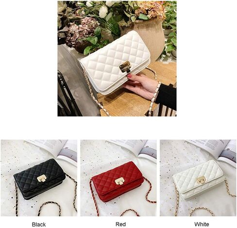 HAKSIM حقيبة كتف جلدية للنساء، حقيبة يد عصرية مبطنة، حقيبة كروس مع حزام سلسلة in Kuwait