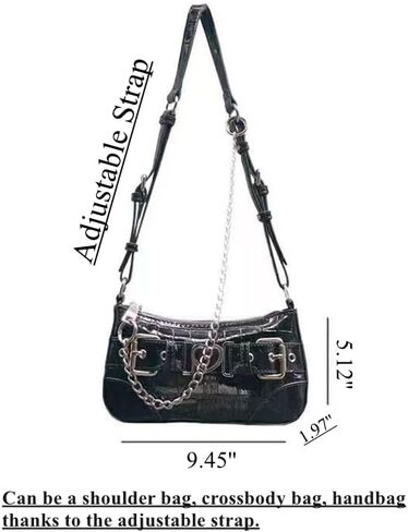 FONETTOS Punk Bag, Sourpuss Gothic Tote Purse Y2K Cool Style Trendy Women Shoulder Bags Rock Fashion Girls Handbag in Kuwait