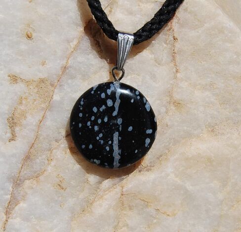 مجموعة Steampunkers USA Celestial - قرص دائري 20 مم كامل القمر - حجر السج ندفة الثلج، رمادي أسود - سلك قابل للتعديل - أسود in Kuwait