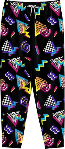 Htrewtreggregre بنطال رياضي رجالي مضحك من الثمانينيات، بنطال رياضي كاجوال برباط للجري مع جيوب، زي التسعينيات للرجال in Kuwait