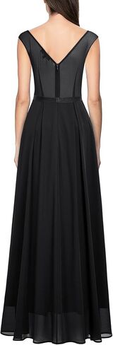 Miusol Women's Classy Deep V Neck Formal Evening Party Maxi Dress in Saudi Arabia