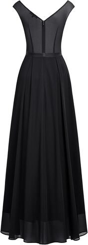 Miusol Women's Classy Deep V Neck Formal Evening Party Maxi Dress in Saudi Arabia