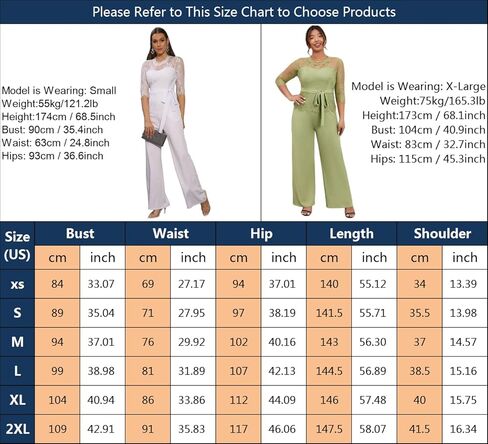 جمبسوت نسائي أنيق من الدانتيل من IUALXYBB بخصر عالٍ وأكمام متوسطة وأرجل واسعة وحفلات مسائية من قطعة واحدة مع حزام in Kuwait