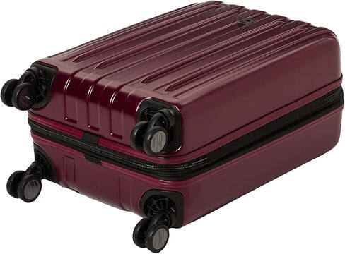 حقيبة ديلسي باريس تيتانيوم صلبة قابلة للتوسيع مع عجلات دوارة، أسود كرزي أحمر، يمكن حملها مقاس 21 بوصة in Kuwait