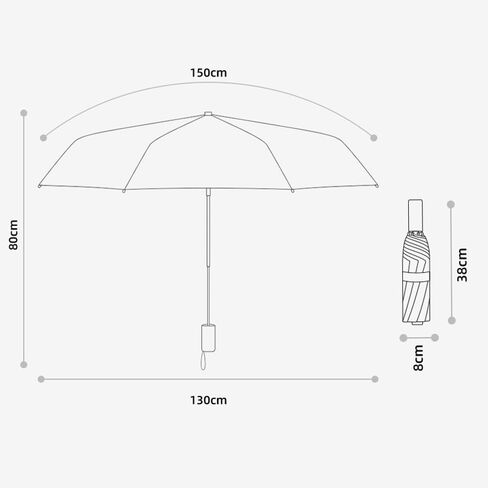 مظلة جولف مدمجة مقاس 62 بوصة للمطر والشمس - فتح وإغلاق تلقائي - مظلة كبيرة جدًا لشخصين - مظلة مزدوجة مقاومة للرياح in Kuwait