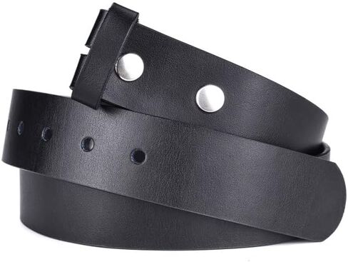 XDOVET Mens Leather Belt Strap Without Buckle, Replacement Leather Belt Strap with Snap on Buckle Width 1 3/8 Inch in Saudi Arabia
