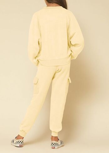 Imily Bela Kids Girls Sweatsuit Lounge sets Crewneck Sweatshirt Casual Drawstring Sweatpants with Pocket in Kuwait