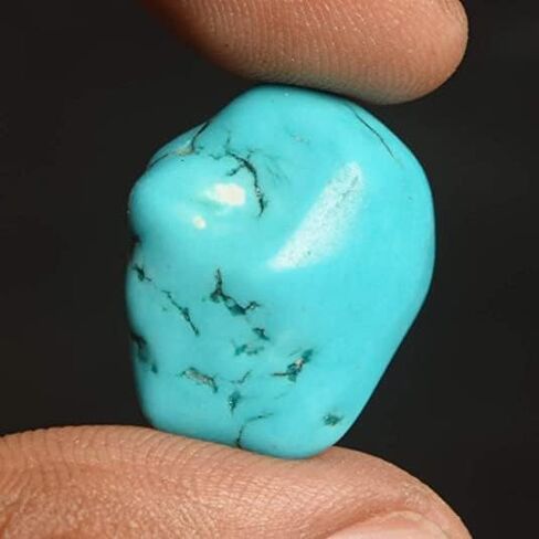 حجر فيروزي خام من Real-Gems 17.00 قيراط طبيعي معتمد، جوهرة فيروزية زرقاء خام معتمدة للسقوط والكابينة والديكور in Saudi Arabia