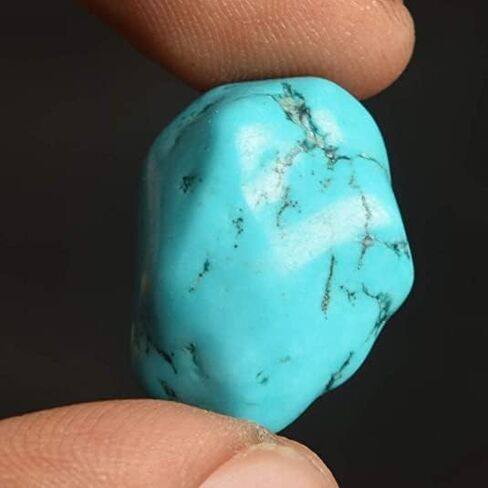 حجر فيروزي خام من Real-Gems 17.00 قيراط طبيعي معتمد، جوهرة فيروزية زرقاء خام معتمدة للسقوط والكابينة والديكور in Saudi Arabia
