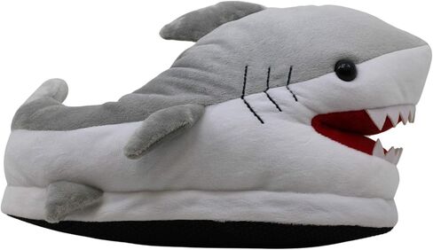 Generix geek Chomping Shark Plush Slippers, Grey/White, in Saudi Arabia