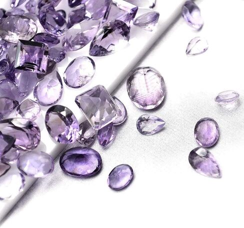 : 50+ Carats Amethyst Mixed Gems Natural Loose Gemstones | 100% Natural Loose Gemstones bulk| Grade A+ (natural inclusions) |Hand Cut and Polished | 20-30 pieces Gemstone Wholesale Lot – by GM GemMartUSA (AA-60001) in Kuwait