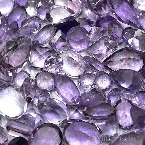 : 50+ Carats Amethyst Mixed Gems Natural Loose Gemstones | 100% Natural Loose Gemstones bulk| Grade A+ (natural inclusions) |Hand Cut and Polished | 20-30 pieces Gemstone Wholesale Lot – by GM GemMartUSA (AA-60001) in Kuwait