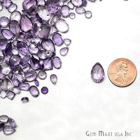 : 50+ Carats Amethyst Mixed Gems Natural Loose Gemstones | 100% Natural Loose Gemstones bulk| Grade A+ (natural inclusions) |Hand Cut and Polished | 20-30 pieces Gemstone Wholesale Lot – by GM GemMartUSA (AA-60001) in Kuwait