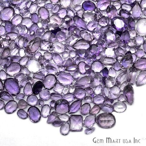 : 50+ Carats Amethyst Mixed Gems Natural Loose Gemstones | 100% Natural Loose Gemstones bulk| Grade A+ (natural inclusions) |Hand Cut and Polished | 20-30 pieces Gemstone Wholesale Lot – by GM GemMartUSA (AA-60001) in Kuwait