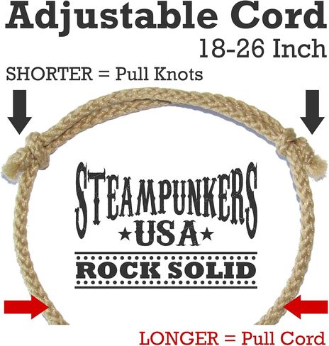 مجموعة Steampunkers USA Big Heart - 20 مم كلاسيكية - كوارتز وردي، أحمر شفاف - سلك قابل للتعديل - أسود in Kuwait