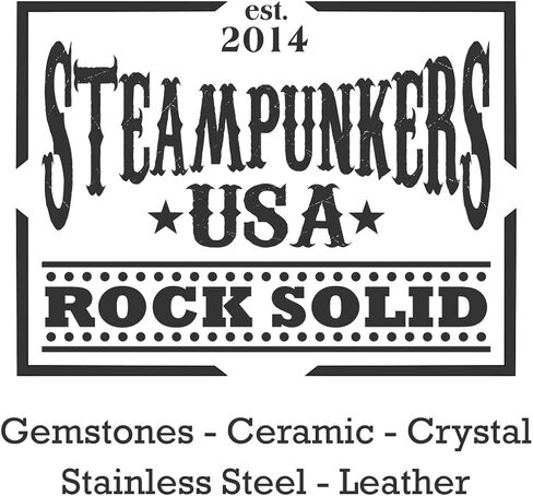 مجموعة Steampunkers USA Big Heart - 20 مم كلاسيكية - كوارتز وردي، أحمر شفاف - سلك قابل للتعديل - أسود in Kuwait