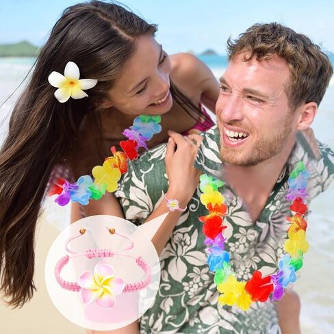 RINHOO بلوميريا فيمو نسج سوار للنساء الفتيات اليدوية حبل النسيج زهرة هاواي سوار قابل للتعديل in Kuwait