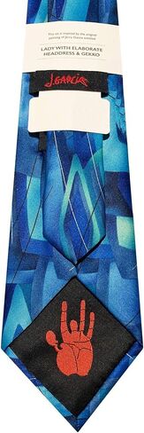 Jerry Garcia Collector's Edition Men's Lady with Elaborate Headdress and Gekko Artwork Neck Tie in Saudi Arabia
