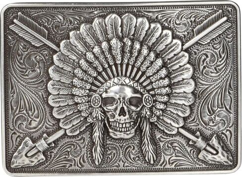 ARIAT Men's Rectangle Chief Skull Buckle in Saudi Arabia