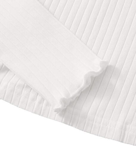 تي شيرت SweatyRocks نسائي كاجوال برقبة عالية وأكمام طويلة مضلع بقصة ضيقة ومخططة ومطاطة in Kuwait